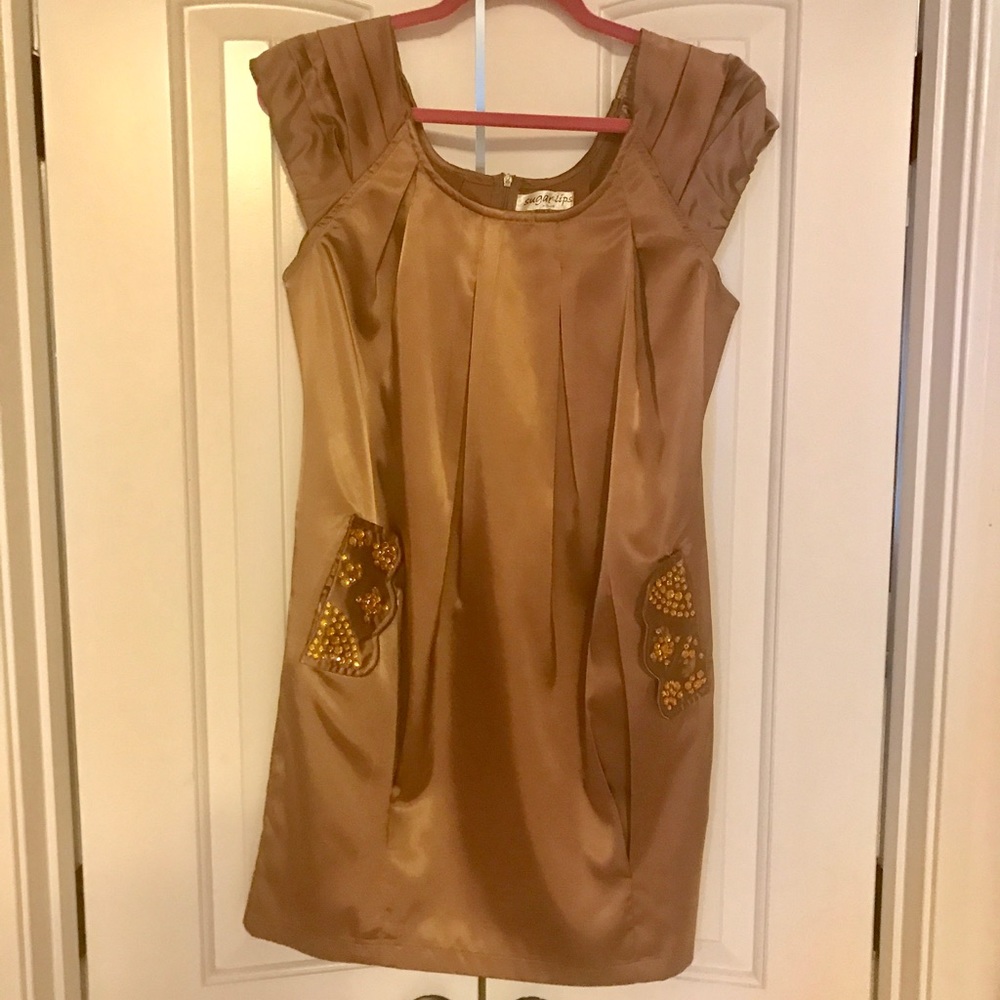 Taupe cocktail dress